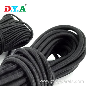 Stock Black White Polyester Round Elastic Cord String